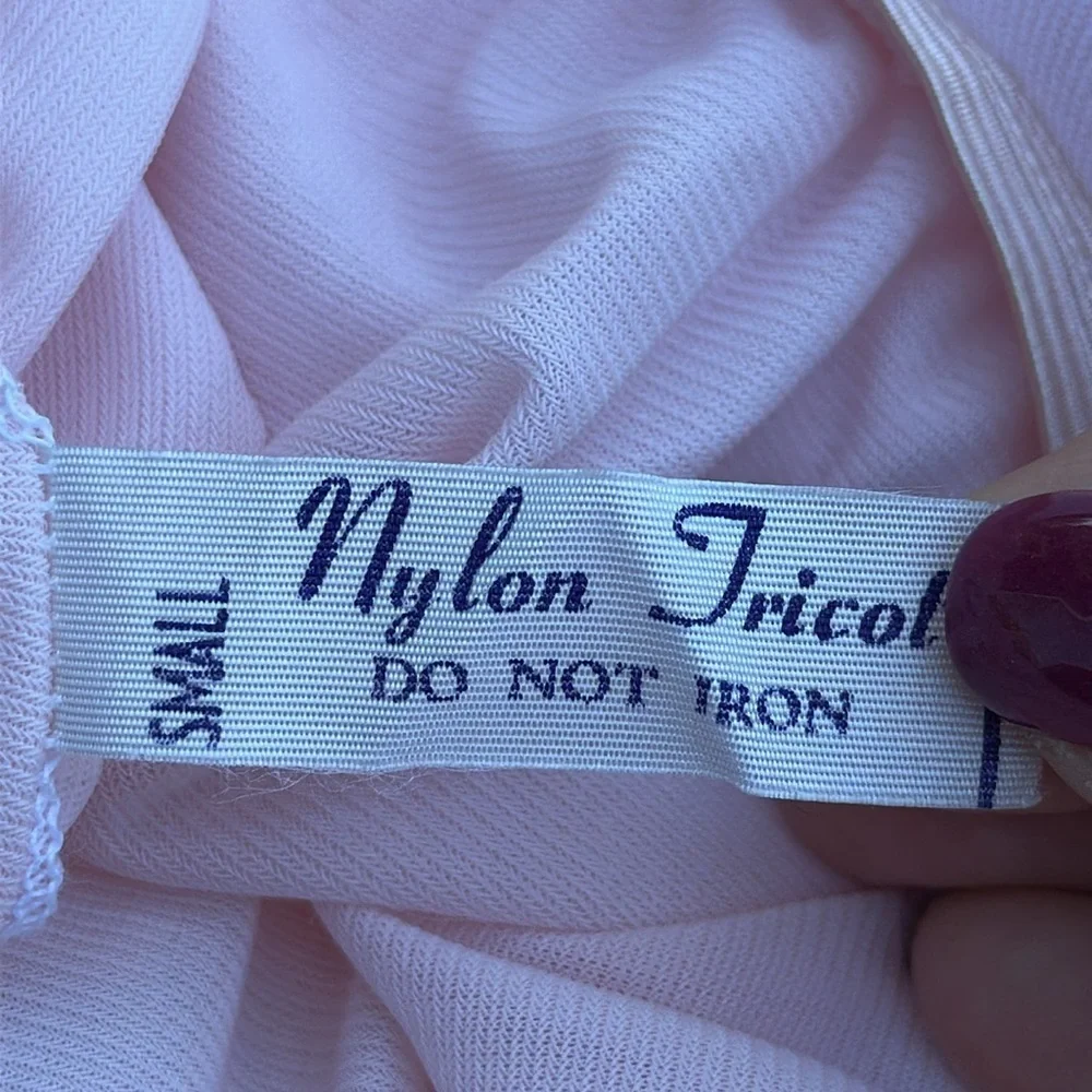 💗💗💗Vintage pale pink Nylon Tricot stretch slip small pinup sexy - Picture 9 of 9